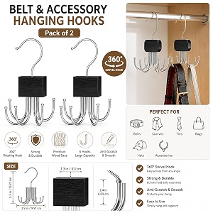 belt hanger for closet hangers for clothes hanging - 2pcs belt organizer for closet 360rotating max 72 belts wardrobe organizer for storage hangers belt organiser tie rack hange