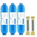 BELVITA 3 Pack RV Water Filter with 2 Flexible Hose Protector