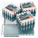 bemaxx Gym Mats Set - EVA Interlocking Foam Floor Tiles (12.6"x12.6"x0.4") Protective Gym Flooring Sports Home Workout Exercise Mats Puzzle Garage Fitness Play-Room Pool Treadmill Bike, 54 pcs, 54sqft