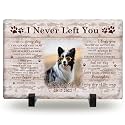 Bemaystar Personalised Dog Memorial Gifts for Loss of Dog Custom Dog Memorial Stone Plaque Pet Memorial Gifts for Dogs Cat Natural Slate Plaque Gifts with Display Stand Background Color Optional-M