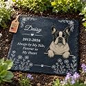 Bemaystar Personalized Dog Memorial Gifts for Loss of Dog, Personalized Pet Memorial Stone with 16 Dog and 9 Cat Portraits, Custom Heart Grave Marker, Made in USA,Square - Silhouette