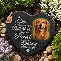 Bemaystar Personalized Dog Memorial Gifts for Loss of Dog, Personalized Pet Memorial Stone with Photo, Custom Cat Remembrance Plaque, Sympathy Gift, Made in USA,Heart - Color
