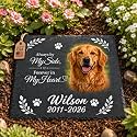 Bemaystar Personalized Dog Memorial Gifts for Loss of Dog, Personalized Pet Memorial Stone with Photo, Custom Cat Remembrance Plaque, Sympathy Gift, Made in USA,Square - Color
