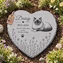 Bemaystar Personalized Dog Memorial Gifts for Loss of Dog, Personalized Pet Memorial Stone with 16 Dog and 9 Cat Portraits, Custom Heart Grave Marker, Made in USA,Heart - Silhouette