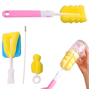 bembika 4 pcs silicone cleaner cleaner brush milk cleaning brush feeding cleaning pink color