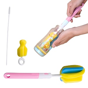 bembika 3 pcs silicone cleaner cleaner brush milk cleaning brush feeding cleaning pink color