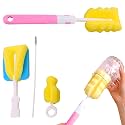 Bembika 4 Pcs, Silicone Cleaner, Cleaner Brush, Milk Cleaning Brush, Feeding Cleaning (Pink Color)