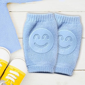 bembika baby kneepad smiley face baby knee pads for crawling baby knee protector baby knee pad baby knee pads for safety sky blue color