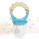 Bembika Baby Nibbler Ring Blue Color, Baby Nibbler Pacifier, Baby Pacifier Food Nibbler, Baby Feeding Accessories Medium Size (6-9 Months Baby)