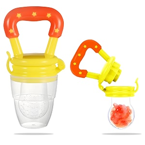 bembika baby nibbler star design yellow color baby nibbler pacifier baby pacifier food nibbler baby feeding accessories small size 3-6 months baby
