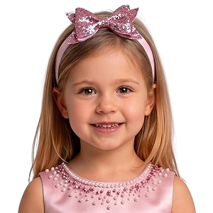 bembika bow headband for baby girl hair accessories for girls baby girl headband glitter peach