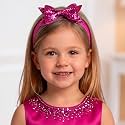 Bembika Bow Headband For Baby Girl Hair Accessories For Girls Baby Girl Headband Glitter Dark Pink