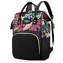 BEMBIKA Diaper Bags for Mom and Dad, Diaper Bags for mom and Baby, Mummy Bag for Multi-Function Waterproof and Large Capacity Printed Leaf Design