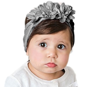 bembika floral headband for baby girl hair accessories for girls headband for babies grey