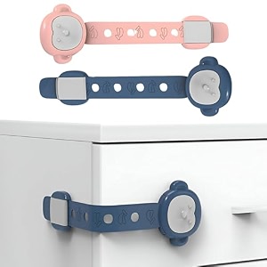 bembika furniture safety locks for kids child safety lock for fridge drawers cupboard cabinet window safety multifunction accessories adjustable lock for baby and toddlers - 2 pcs