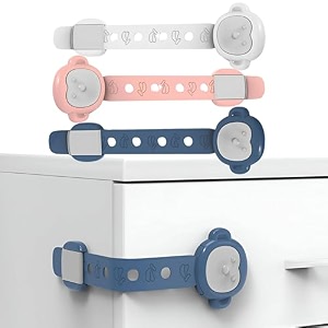 bembika furniture safety locks for kids child safety lock for fridge drawers cupboard cabinet window safety multifunction accessories adjustable lock for baby and toddlers multi color - 6 pcs
