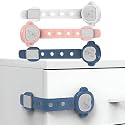 Bembika Furniture Safety Locks for Kids, Child Safety Lock for Fridge, Drawers, Cupboard, Cabinet, Window Safety Multifunction Accessories Adjustable Lock for Baby and Toddlers Multi Color - 3 Pcs