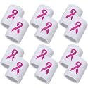 Bememo 12 Pack Breast Cancer Awareness Wristbands Bulk Pink Ribbon