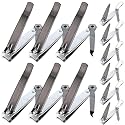 Bememo 12 Pieces Stainless Nail Clippers Set Fingernail and Toenail Clippers Nail Cutter Tool Set for Men and Women (Grey and Silver)