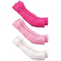 Bememo 3 Pairs Arm Warmers Long Fingerless Gloves Knit Wrist Women