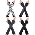 Bememo 4 Pairs Long Fingerless Gloves