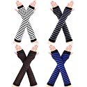 Bememo 4 Pairs Long Fingerless Gloves