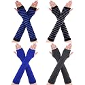 Bememo 4 Pairs Long Fingerless Gloves