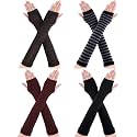 Bememo 4 Pairs Long Fingerless Gloves