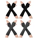 Bememo 4 Pairs Long Fingerless Gloves