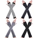 Bememo 4 Pairs Long Fingerless Gloves