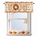 BEMIGO Fall Wreath Curtain Valances for Windows, Light Filtering Thermal Insulated Windows Curtains Decoration Pumpkins Orange Valance Curtains for Kitchen Cafe Bedroom Living Kid Room Decor 54x18in