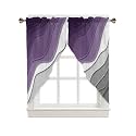 BEMIGO Swag Valances for Windows, Lavender Prple Grey Ombre Rod Pocket Kitchen Farmhouse Window Curtains Over Sink, Gradual Texture Farmhouse Swag Curtains,2 Panels, 45 Inches Length