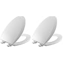 Bemis 1500EC 390 Lift-Off Wood Elongated Toilet Seat,Cotton White,(Pack of 2)
