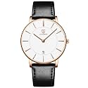BEN NEVIS Watch, Mens Watch, Minimalist Fashion Simple Wrist Watch Analog Date with Leather Strap