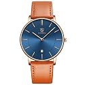 BEN NEVIS Watch, Mens Watch, Minimalist Fashion Simple Wrist Watch Analog Date with Leather Strap