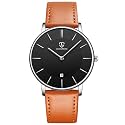 BEN NEVIS Watch, Mens Watch, Minimalist Fashion Simple Wrist Watch Analog Date with Leather Strap