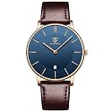 BEN NEVIS Watch, Mens Watch, Minimalist Fashion Simple Wrist Watch Analog Date with Leather Strap