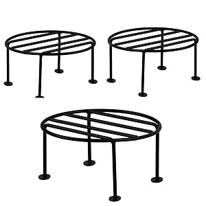 benavji balcony garden iron plant stand terrace display rack for outdoor pot holder weatherproof amp stylish design pack of 3