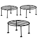 BENAVJI Balcony Garden Iron Plant Stand Terrace Display Rack for Outdoor Pot Holder, Weatherproof &amp; Stylish Design Pack of 3