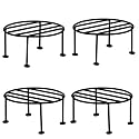 BENAVJI Balcony Garden Iron Plant Stand Terrace Display Rack for Outdoor Pot Holder, Weatherproof &amp; Stylish Design Pack of 4
