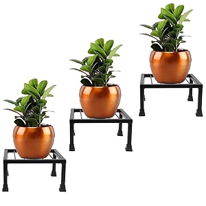 benavji pack of 3 black plant stands for home outdoor balcony metal stands for decorations plants not included size- 24 inch l amp 85 inch w plant stand