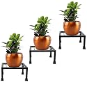 BENAVJI Pack of 3 Black Plant Stands for Home, Outdoor, Balcony Metal Stands for Decorations (Plants Not Included) Size- 24 Inch L & 8.5 Inch W Plant Stand