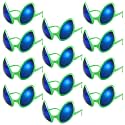 Bencailor 12 Pack Alien Glasses with Lenses Halloween Sunglass for Cosplay