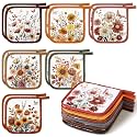 Bencailor 12 Pcs Christmas Floral Pot Holders with Pocket