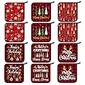 Bencailor 12 Pcs Christmas Pot Holders with Pocket, Xmas Tree