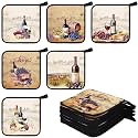 Bencailor 12 Pcs Christmas Pot Holders with Pocket, Wine Glass Bottle