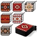 Bencailor 12 Pcs Christmas Pot Holders with Pocket, Aztec Print