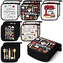 Bencailor 12 Pcs Christmas Pot Holders with Pocket, Black White and Red