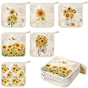 Bencailor 12 Pcs Christmas Sunflower Pot Holders with Pocket