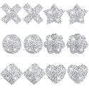 Bencailor 6 Pairs Rhinestone Nipple Covers Reusable Waterproof